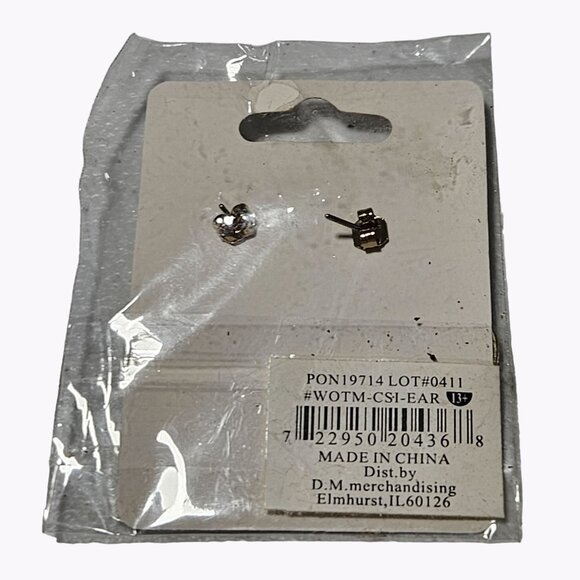 Round Gold Tone CSI Drop Dangle Earrings Post Back Pierced Ears Costume Jewelry - Picture 3 of 4